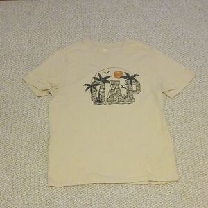 GAP Beige Graphic Tee with Palm Design
